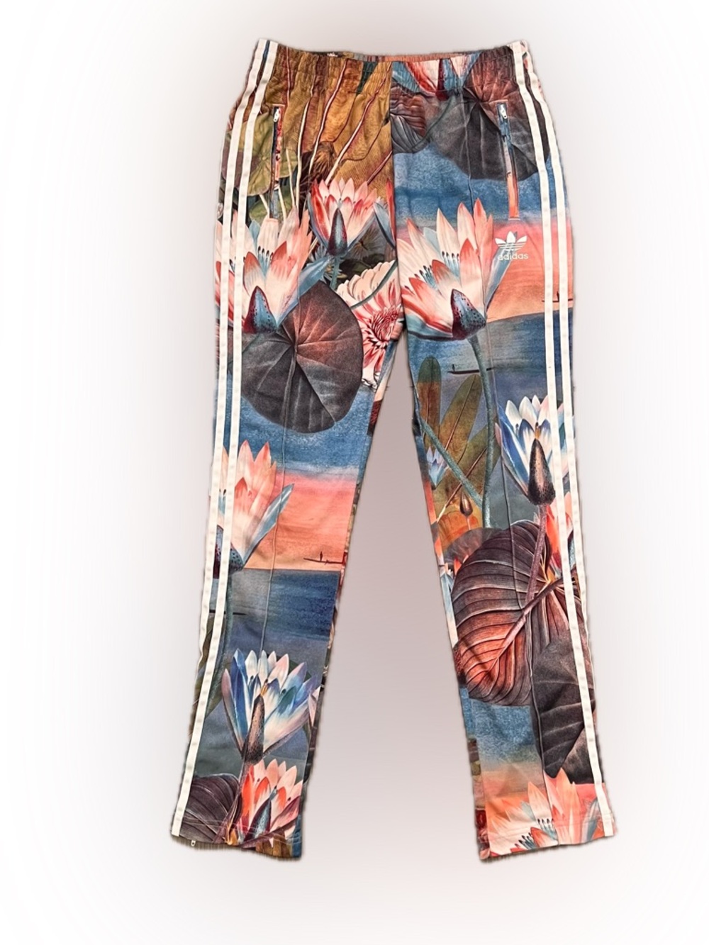 Rare Adidas X Farm Rio Curso d’Agua Firebird Lotus Track Pants XS - Picture 3 of 15